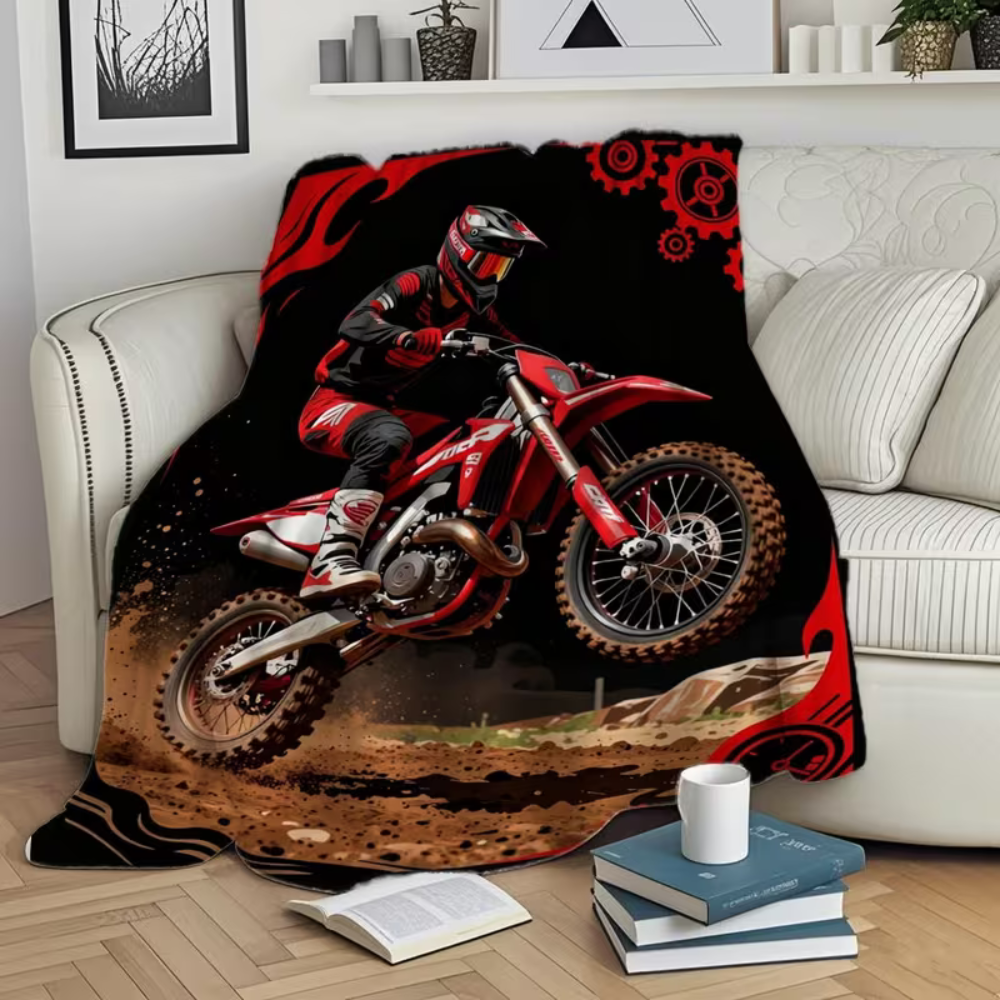 dirt bike racing blanket for boys and men