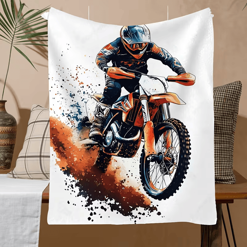 MX rider blanket cozy plush flannel fabric