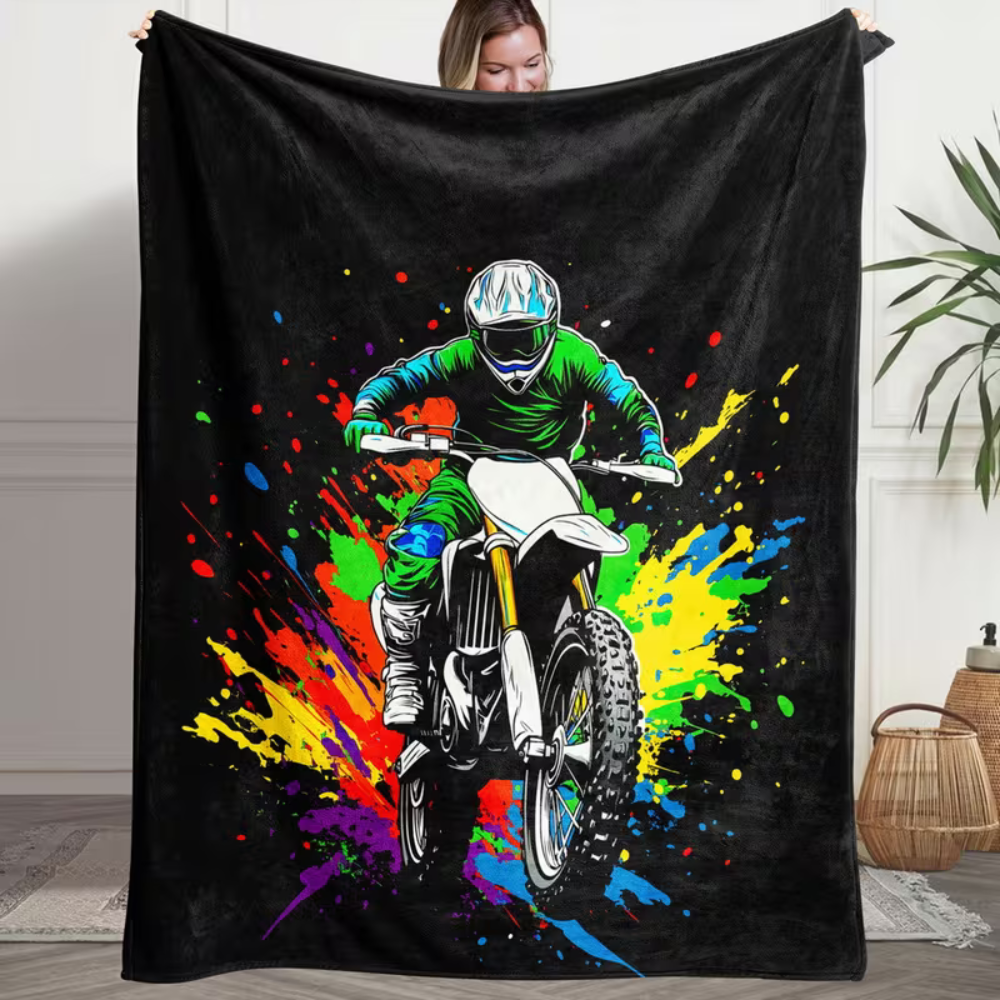 dirt bike blanket for sofa and bedroom decor