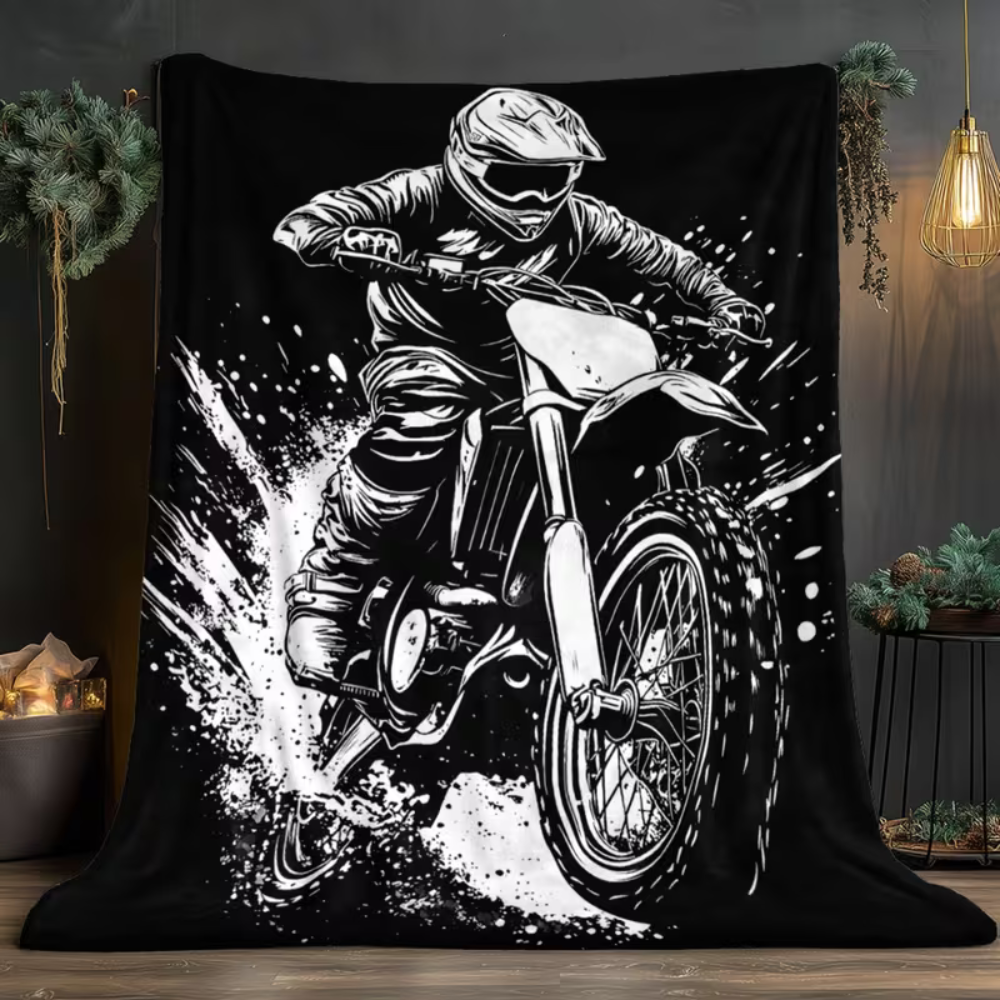 motocross racing throw blanket HD print design