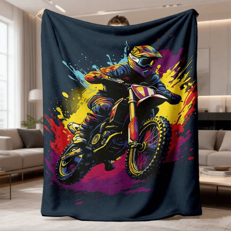 motocross throw blanket for couch and bed