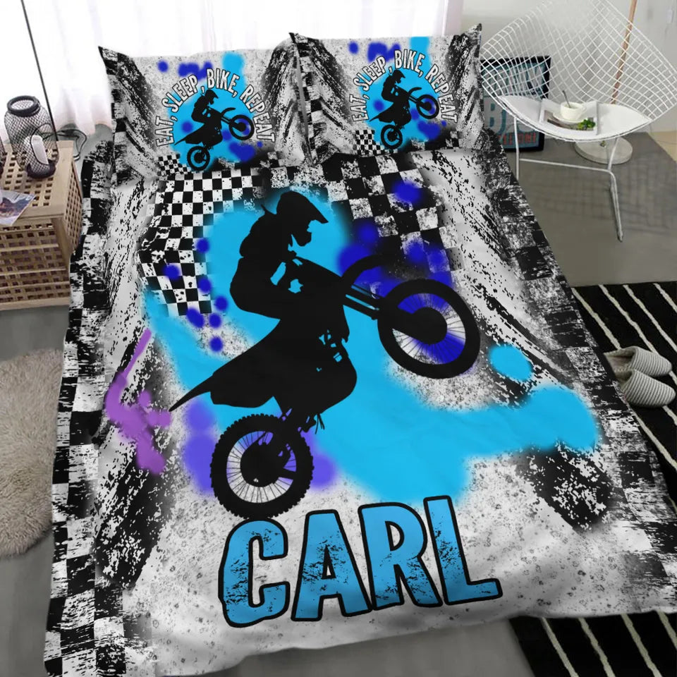 3D motocross print duvet cover for boys bedroom