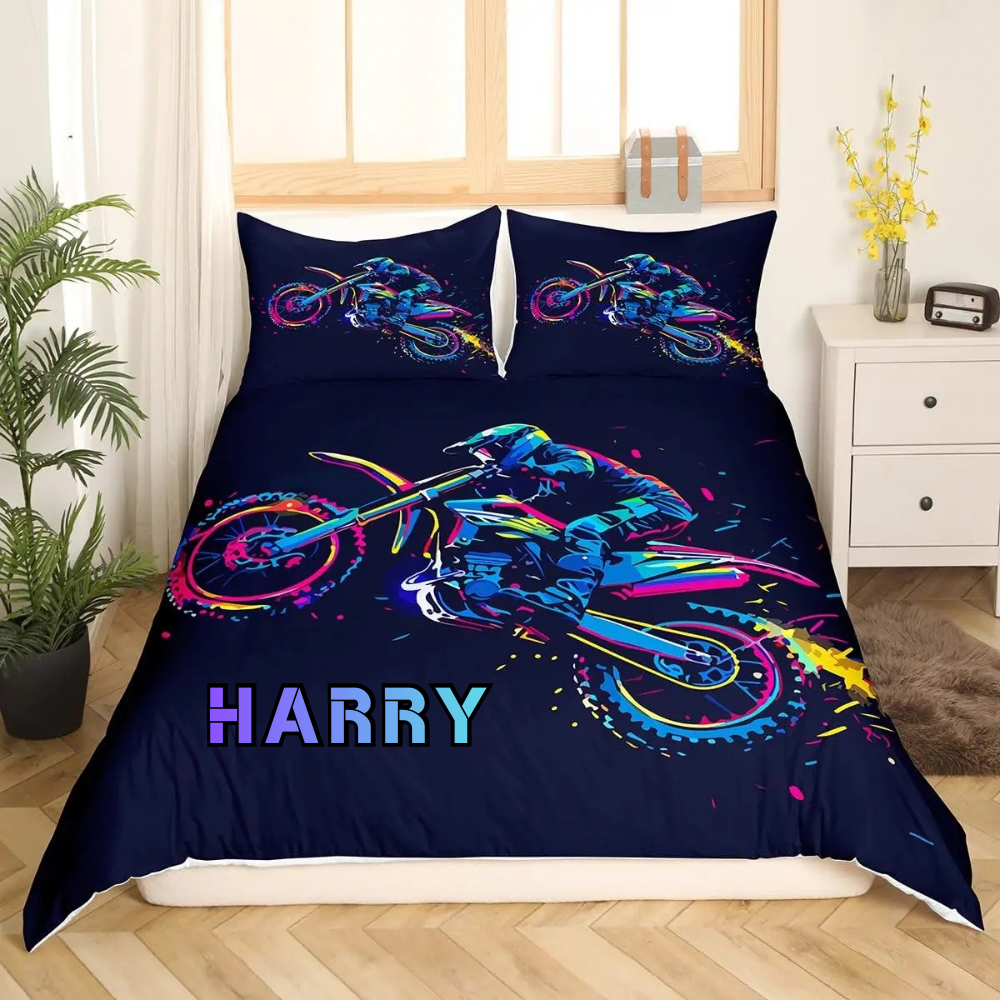 Custom motocross bedding set for motocross fans