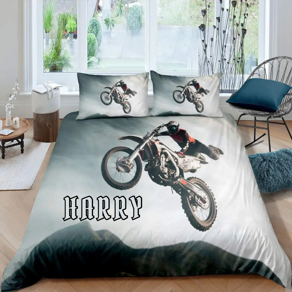 Custom name motocross bed set for riders