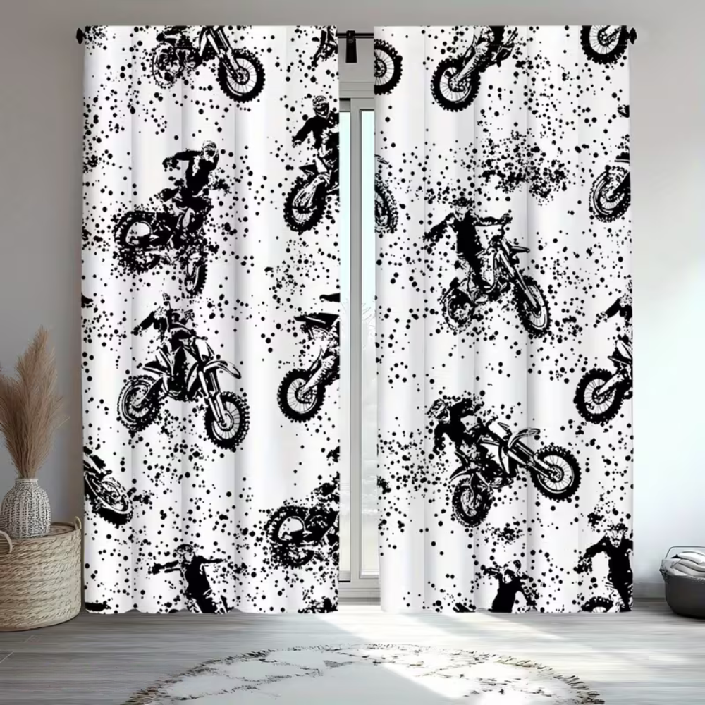 motocross window drapes extreme sports design