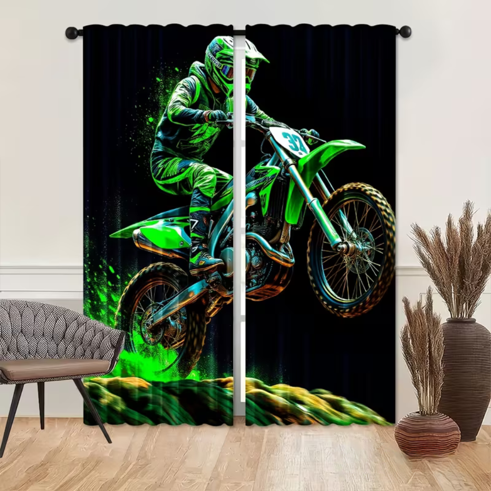 dirt bike lover bedroom curtains