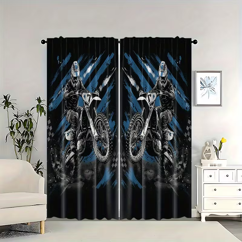 sports themed motocross drapes