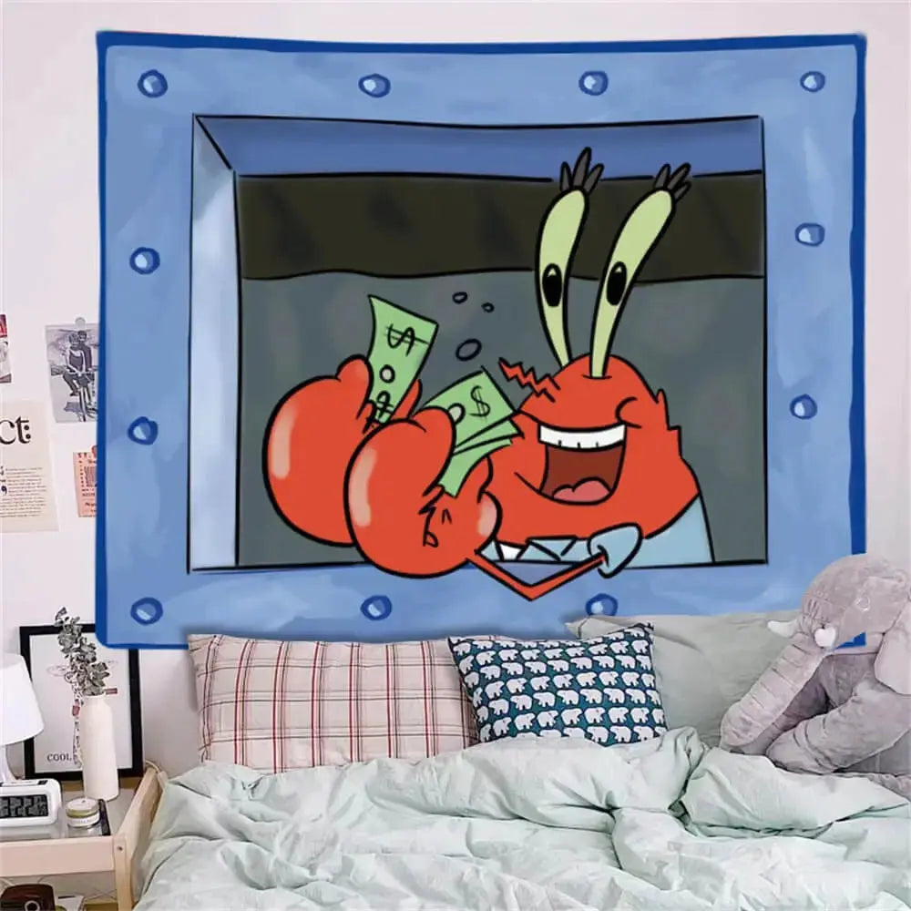 Mr Krabs Wall Tapestry Zirconic