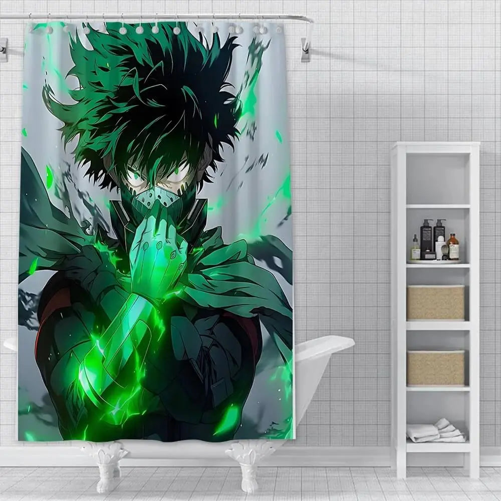 My Hero Academia waterproof shower curtain with Deku