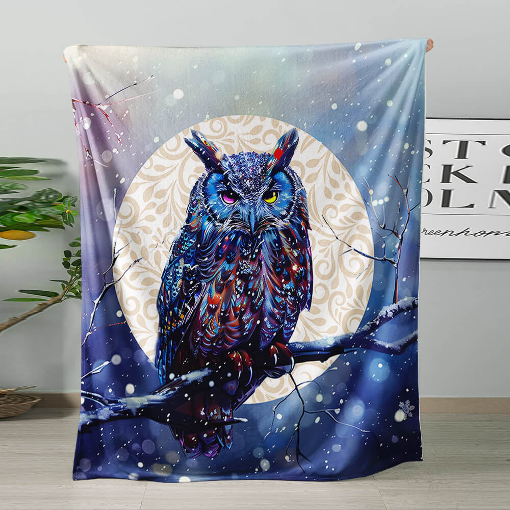 Mystic owl blanket for cozy bedroom and living room decor
