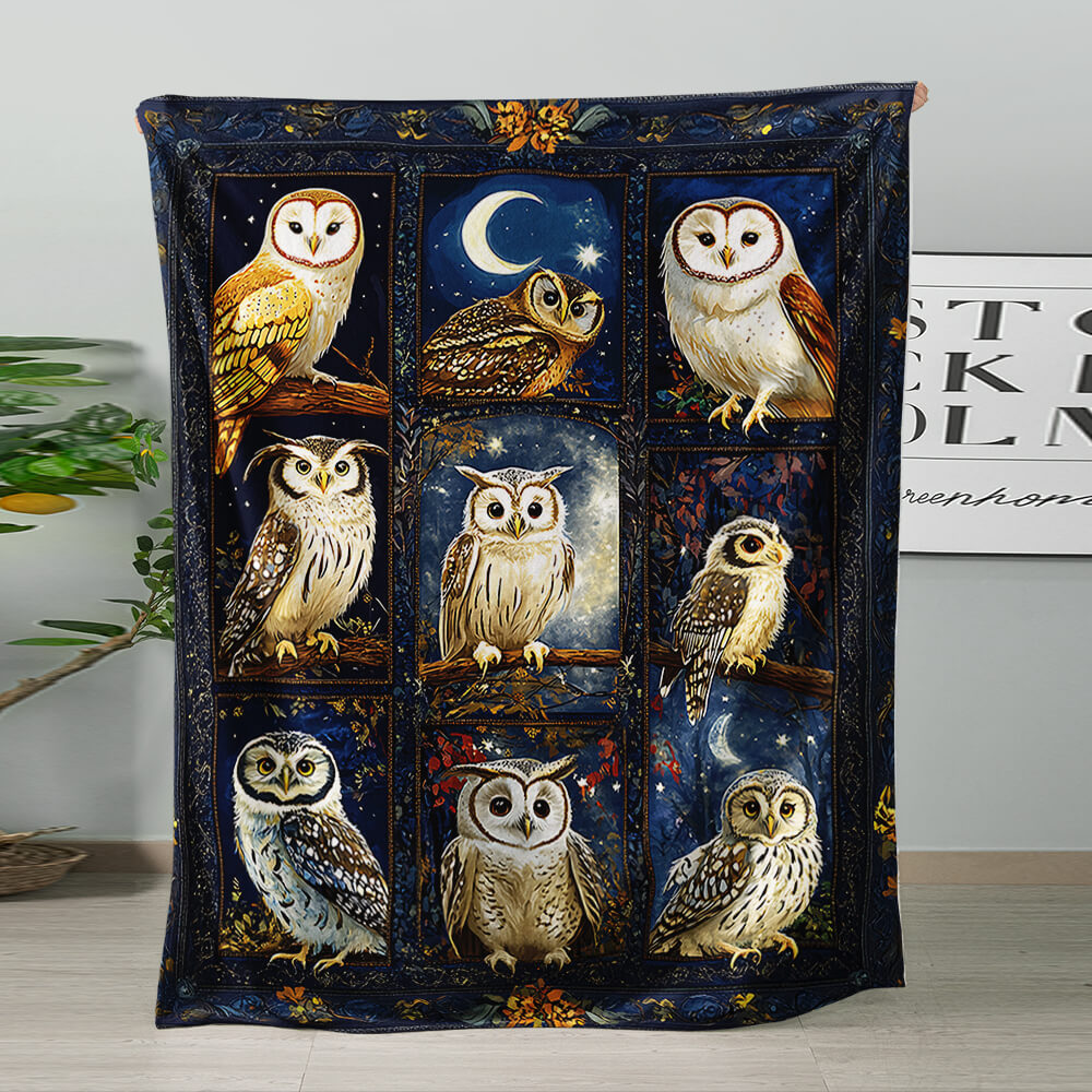 Elegant mystic owl blanket for nature-themed home decor