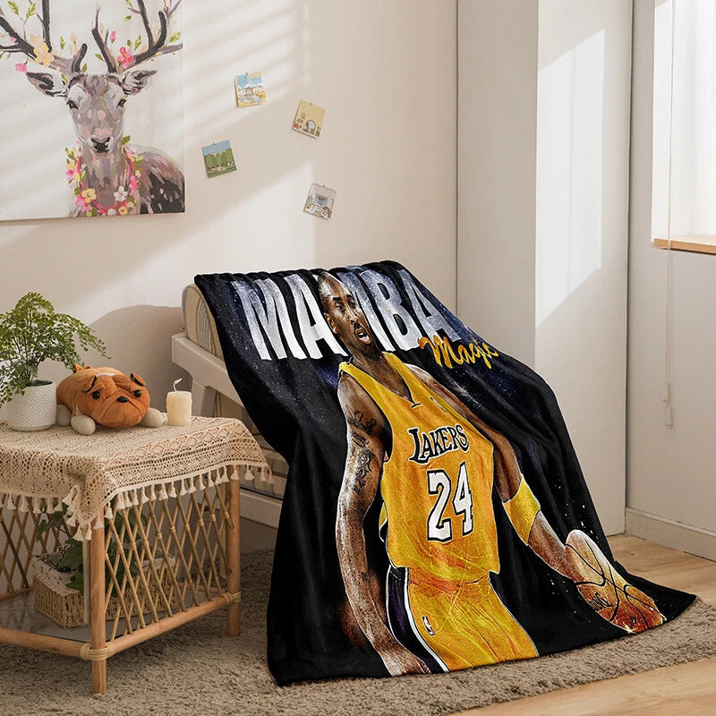 Sports fan cozy blanket with Lakers and Bulls graphics