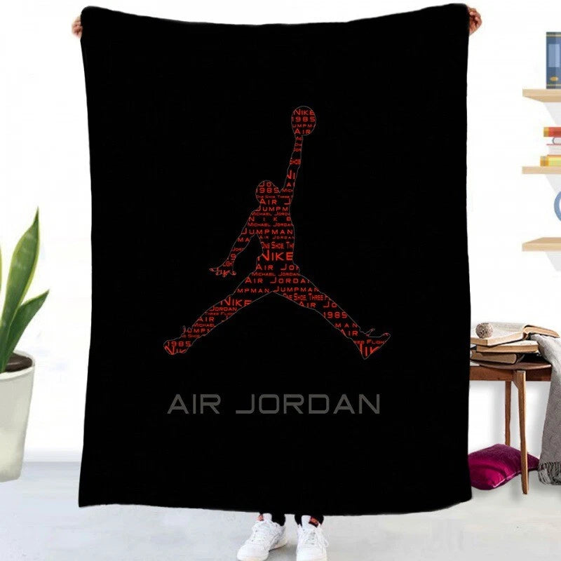 Michael Jordan artwork on soft throw blanket