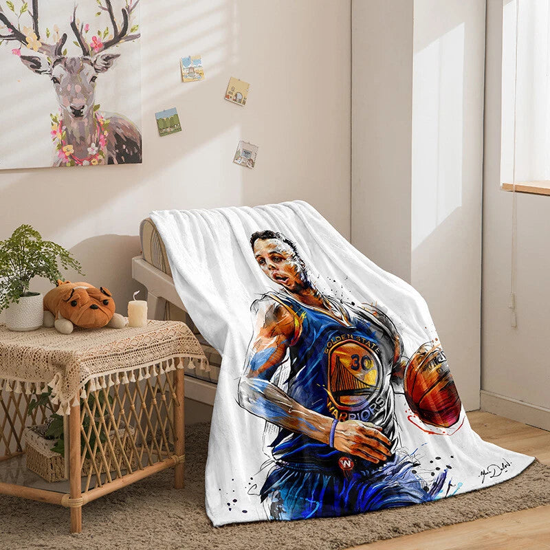 Cozy NBA flannel blanket for bedroom décor