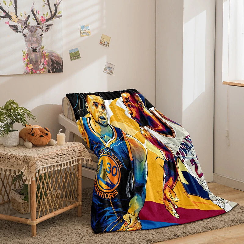 Ultra-soft NBA blanket folded on bed