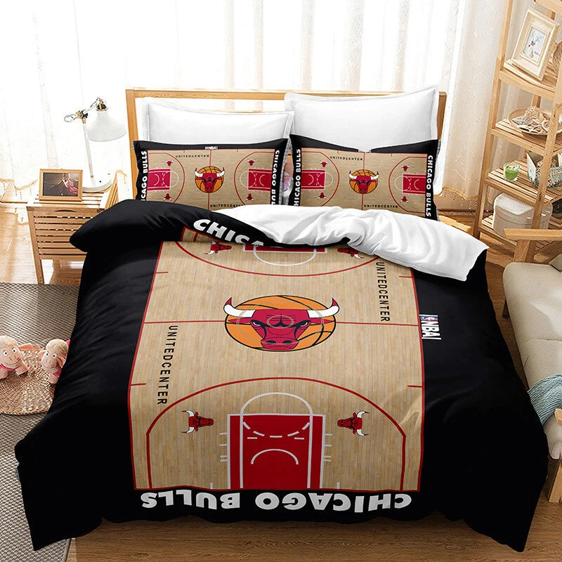 Chicago Bulls NBA bedspread design