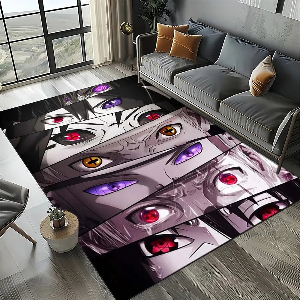 Anti-skid Naruto carpet laid on wood flooring for safety and style