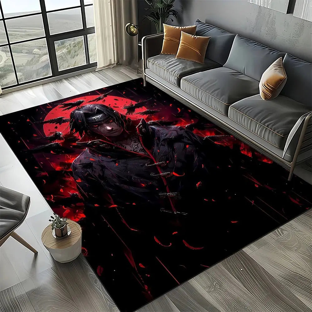 Soft area mat with Naruto artwork used near bedside or reading corner