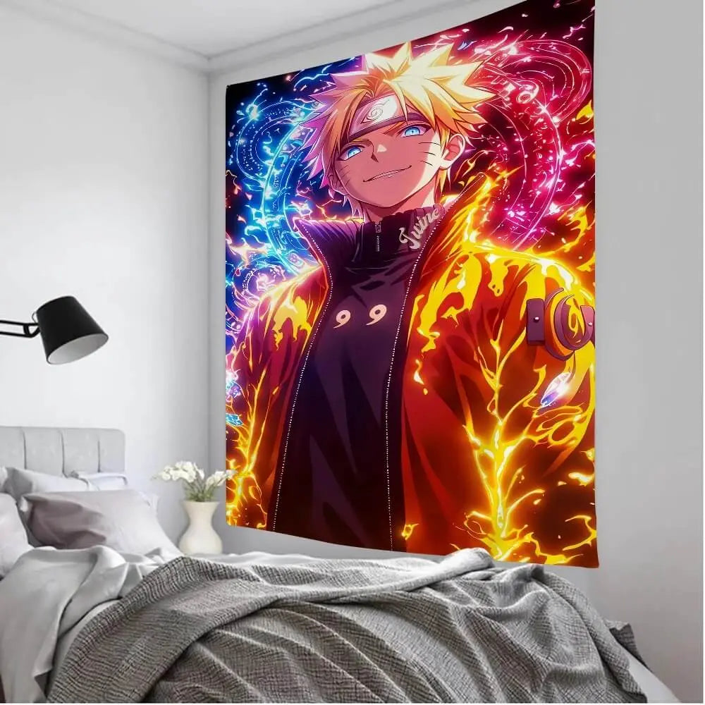 Polyester Naruto wall decor blanket