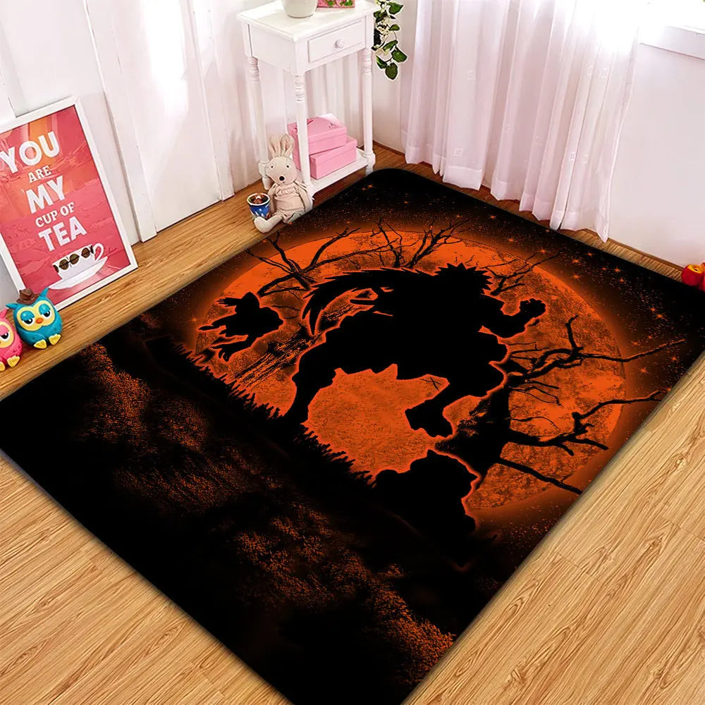 Jiraiya moonlight anime rug, soft non-slip Naruto carpet for bedroom, living room, and home decor