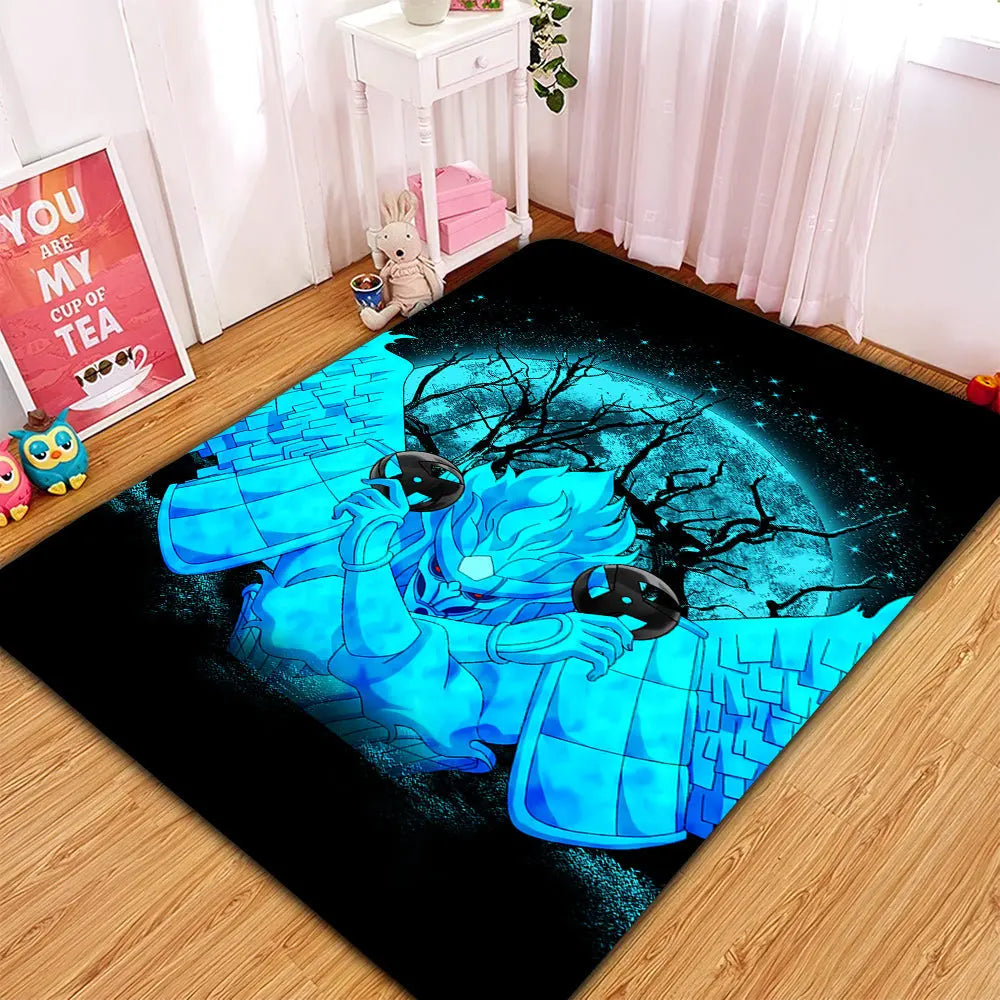 Kakashi Perfect Susanoo moonlight anime area carpet rug, soft non-slip Naruto carpet for bedroom, living room, and home decor