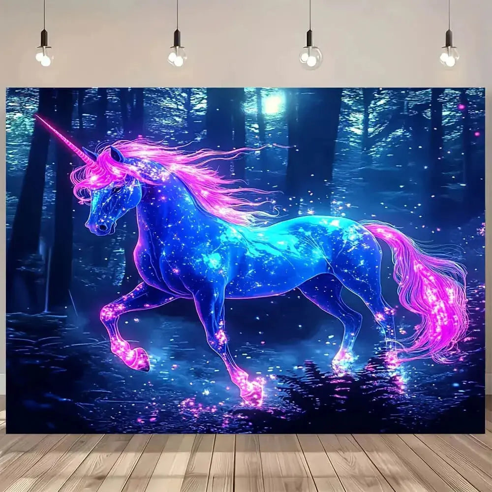 Neon Unicorn Tapestry Zirconic