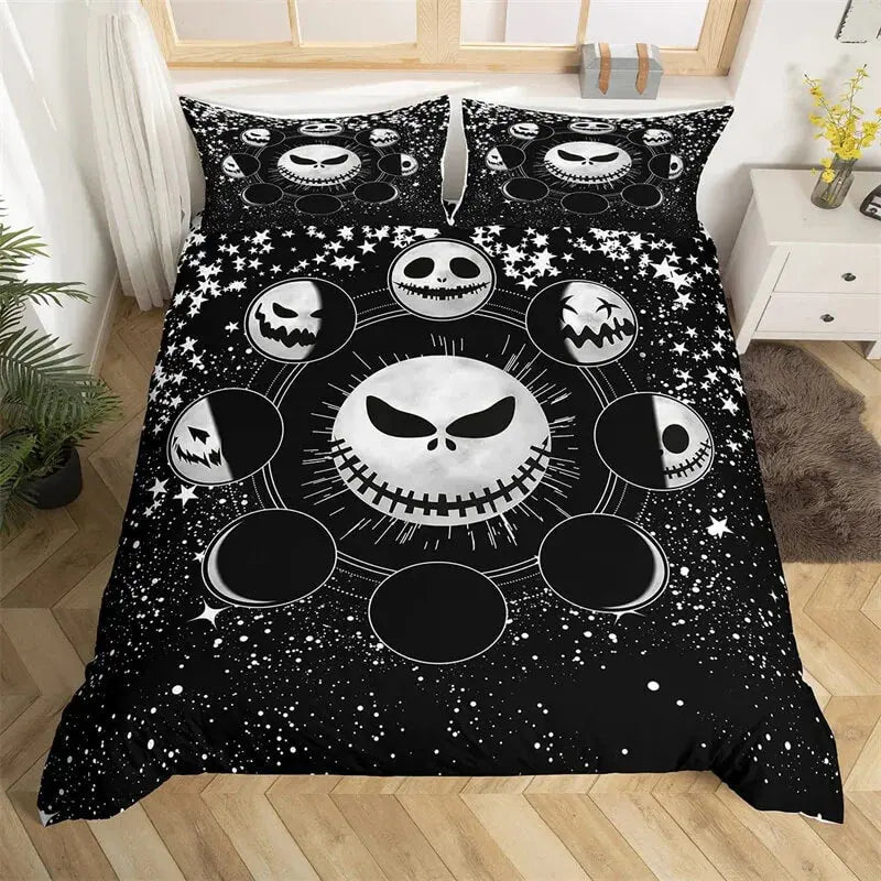 Nightmare Floral Skull Quilt Cover