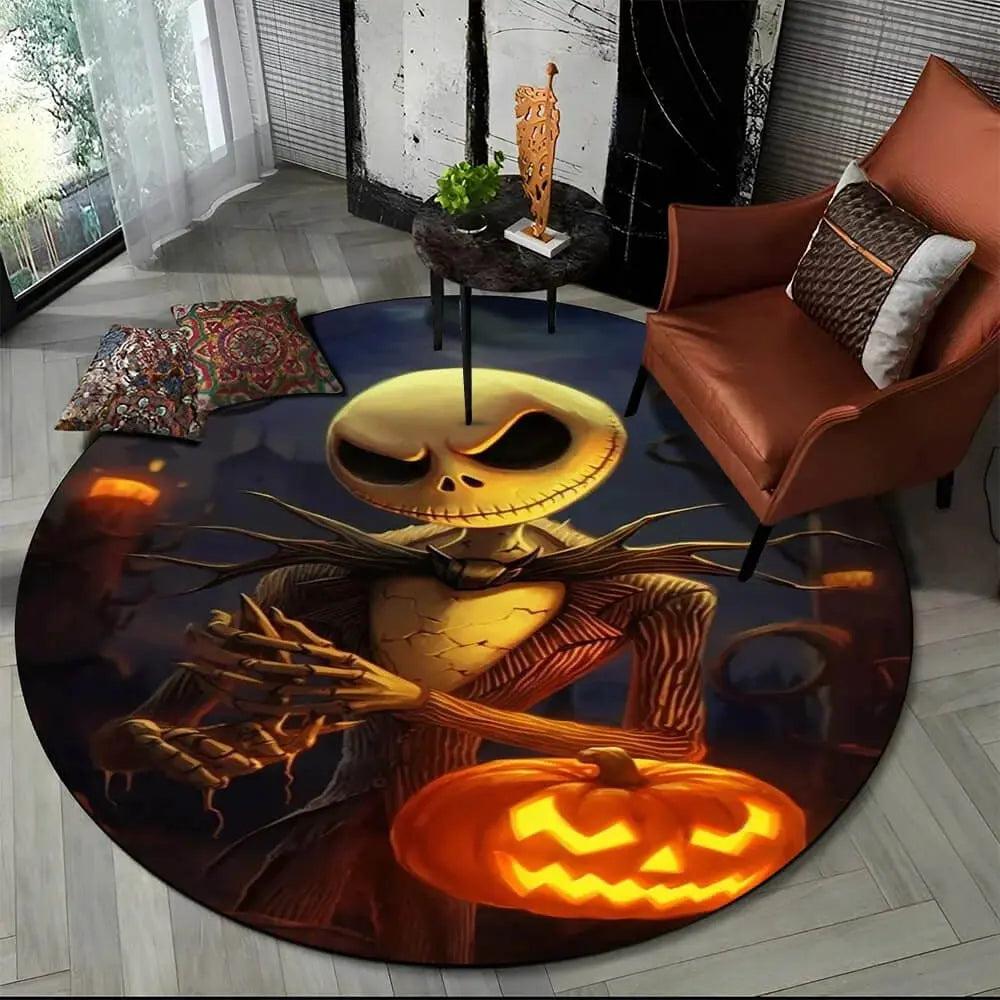 Nightmare Jack Skellington Round Rug Zirconic