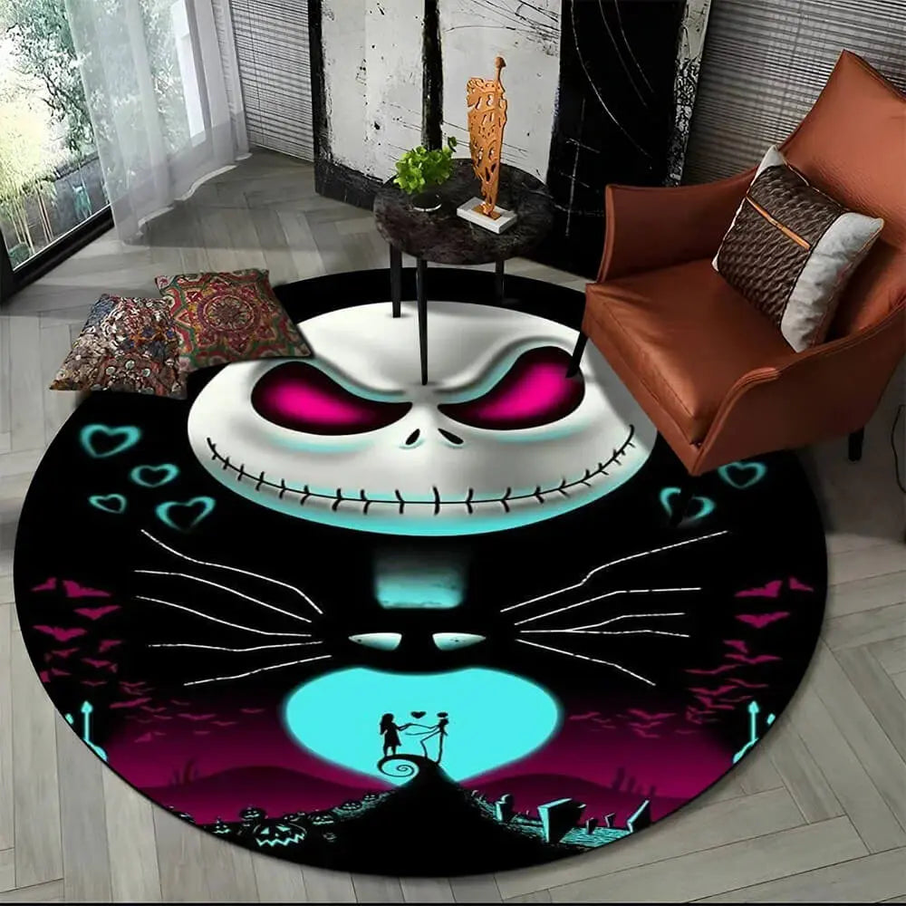 Nightmare Jack Skellington Round Carpet Zirconic