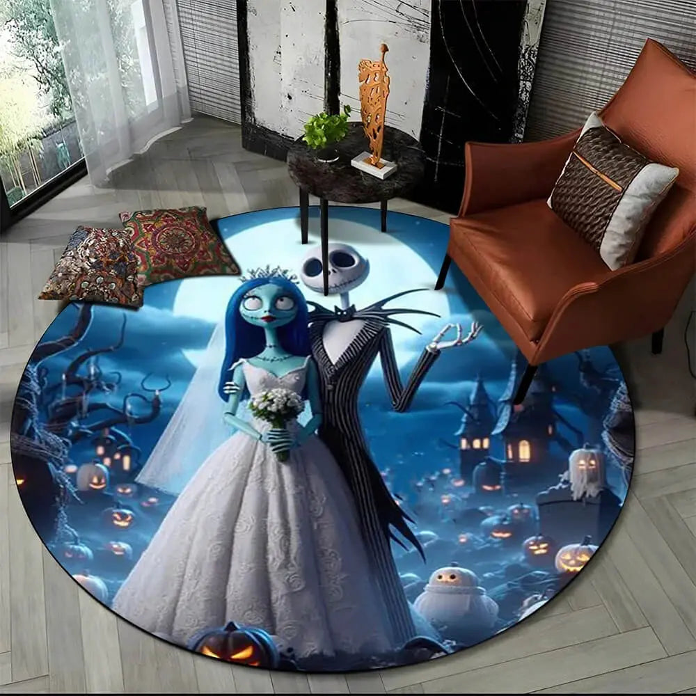 Nightmare Jack Skellington Round Area Rug Zirconic