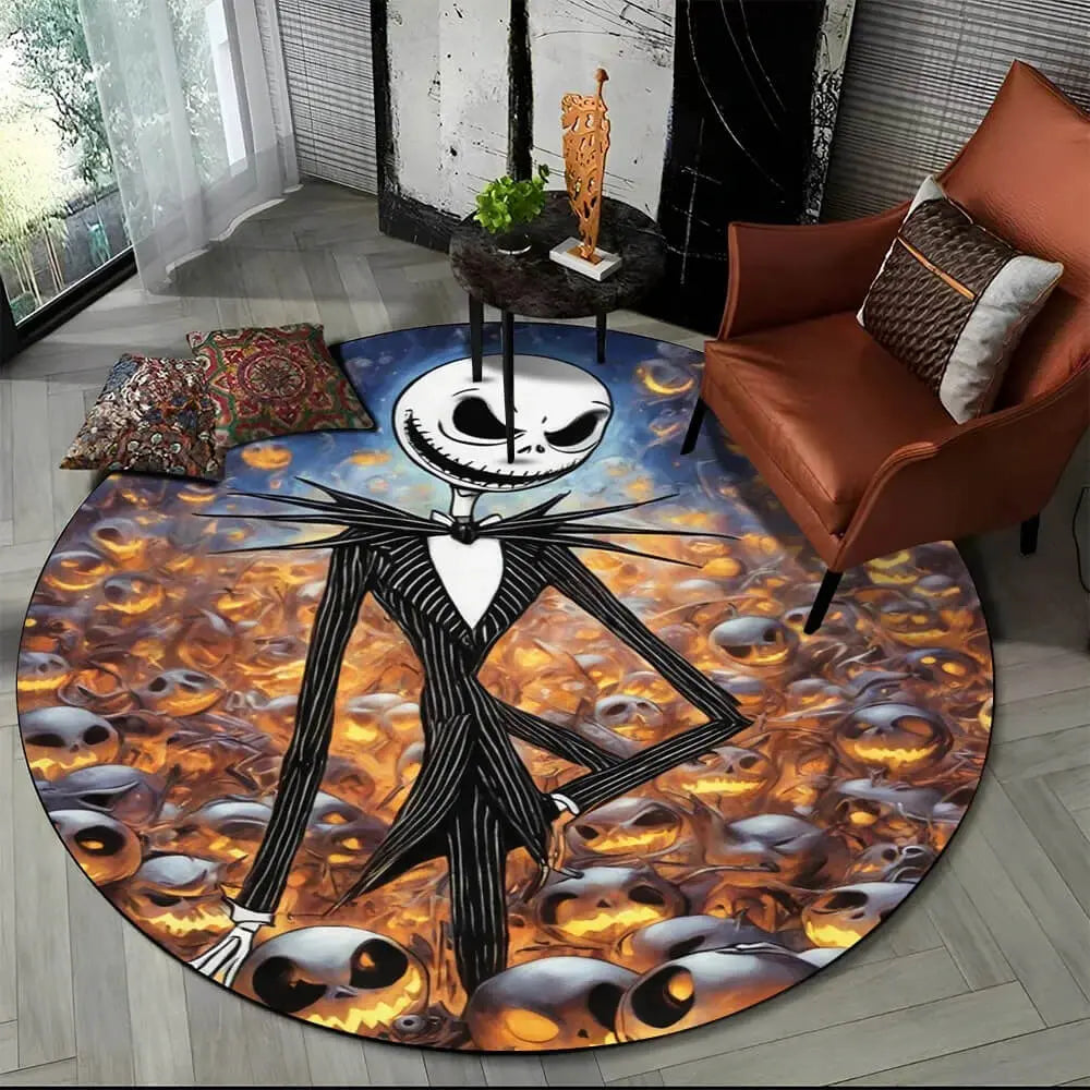 Nightmare Jack Skellington Round Indoor Rug Zirconic