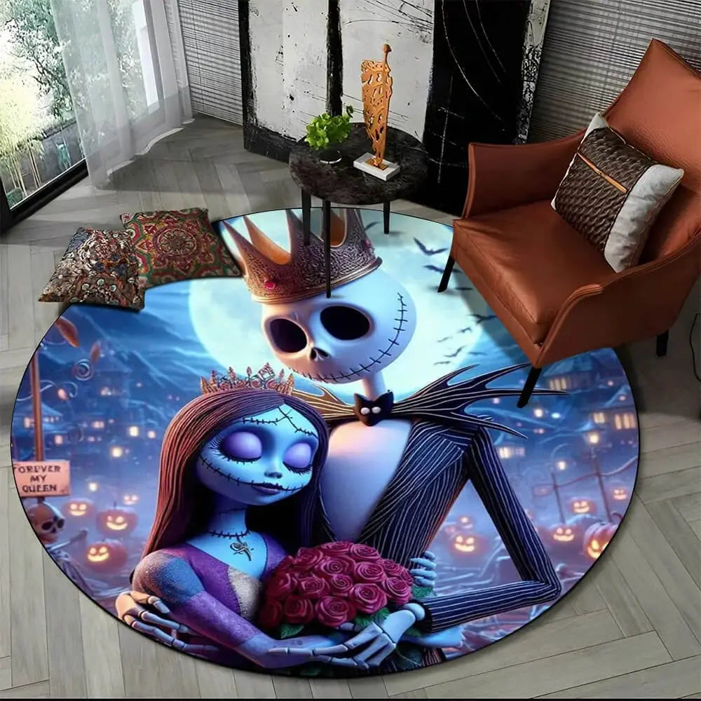 Nightmare Sally Round Outdoor Rug Zirconic