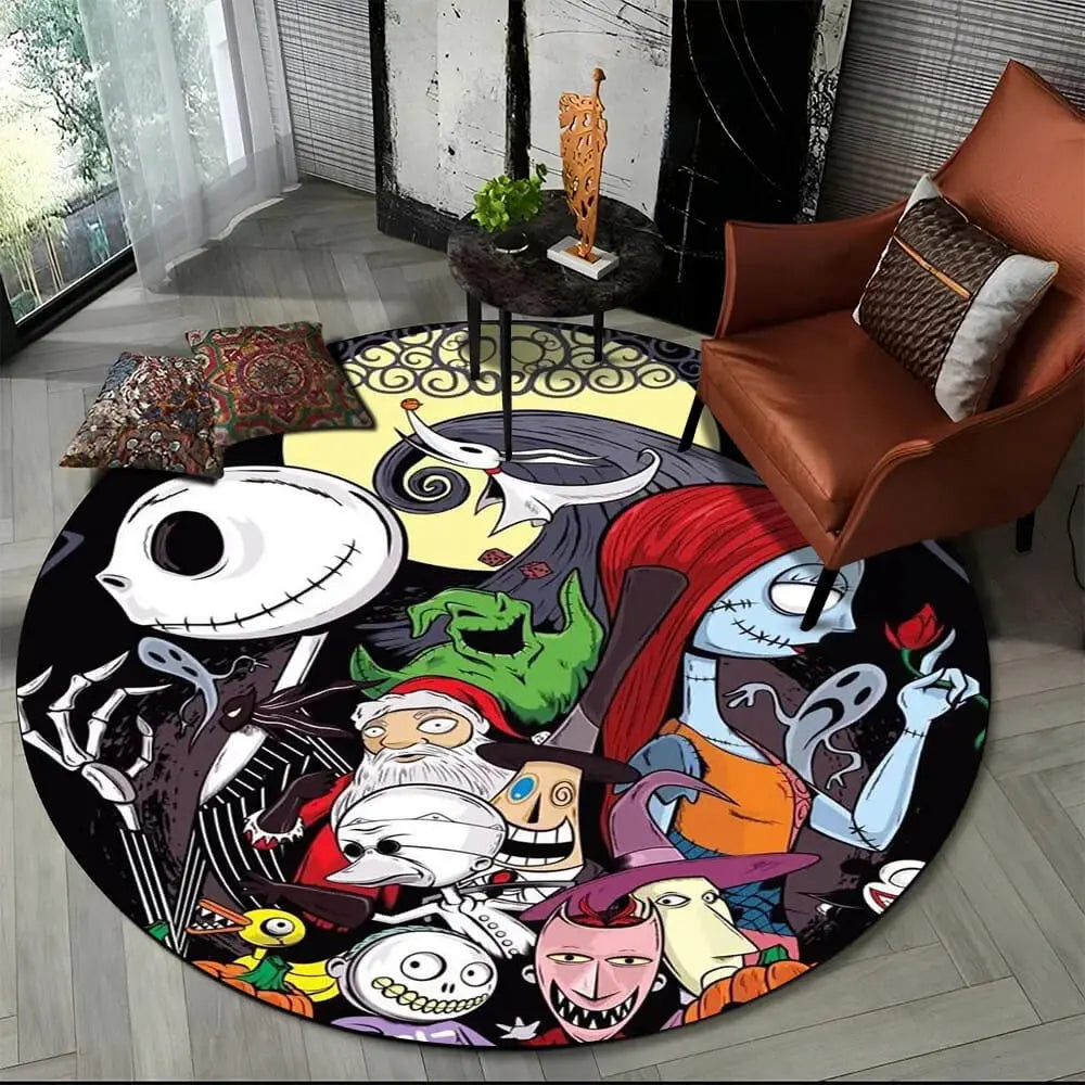 Nightmare Dr.Finkelstein & Mayor Round Rug Zirconic