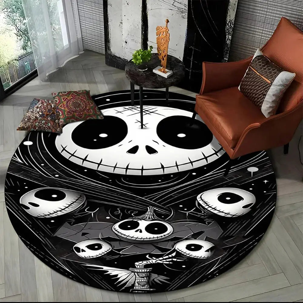 Nightmare Round Floor Rug Zirconic