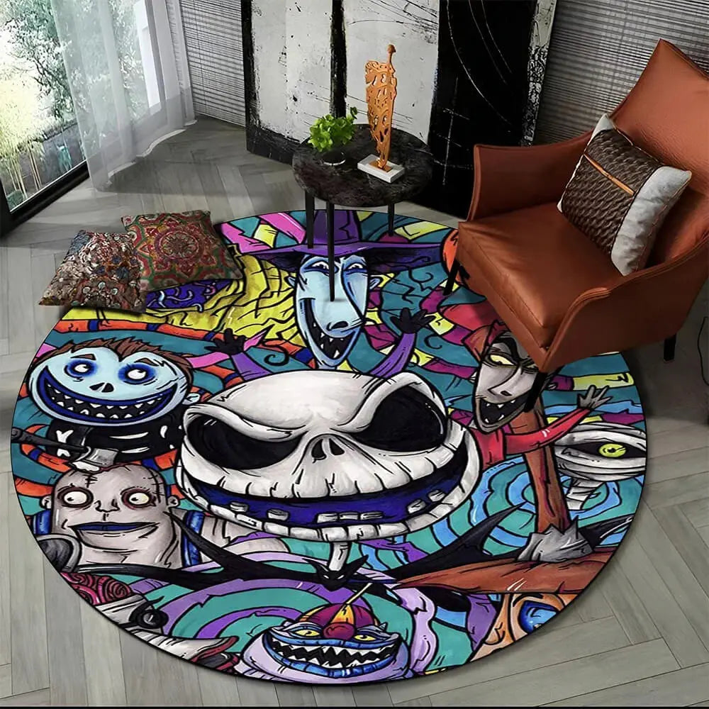 Nightmare Shock & Corpse Kid Round Rug Zirconic