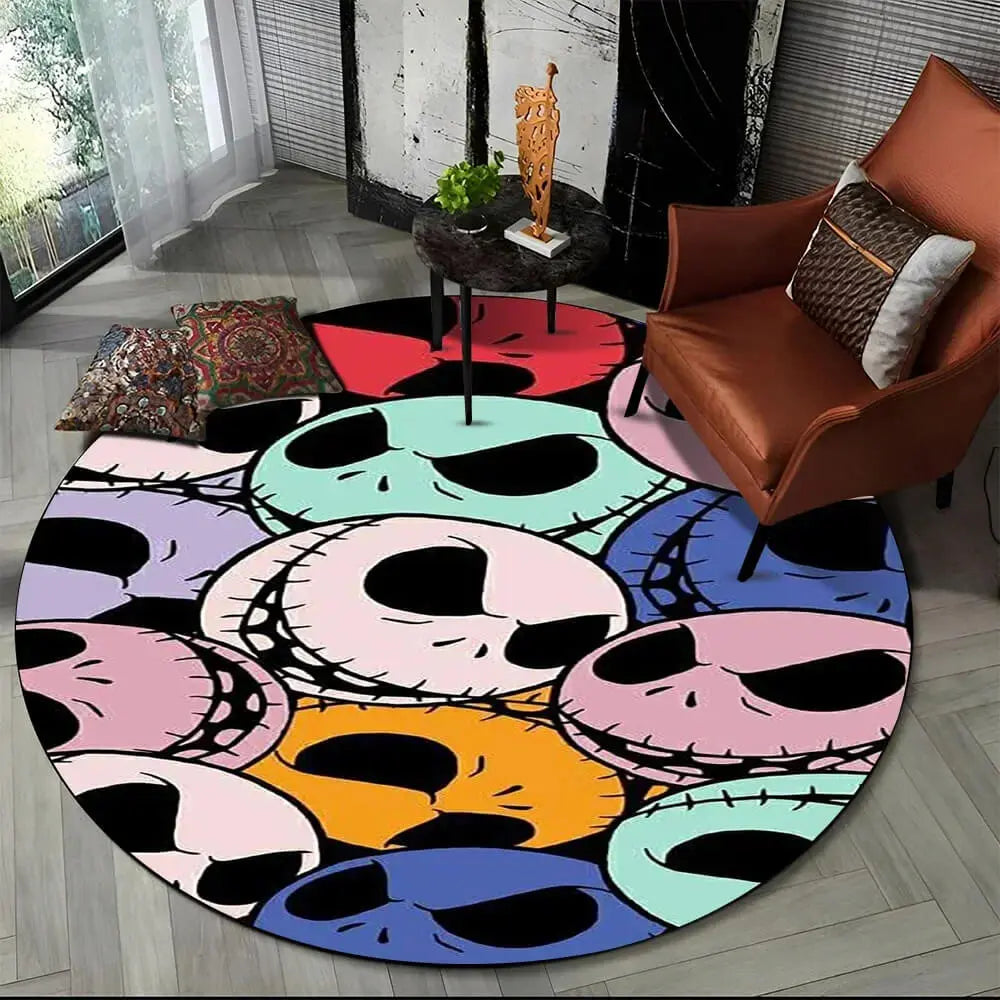 Nightmare Jack Skellington Round Rug Zirconic