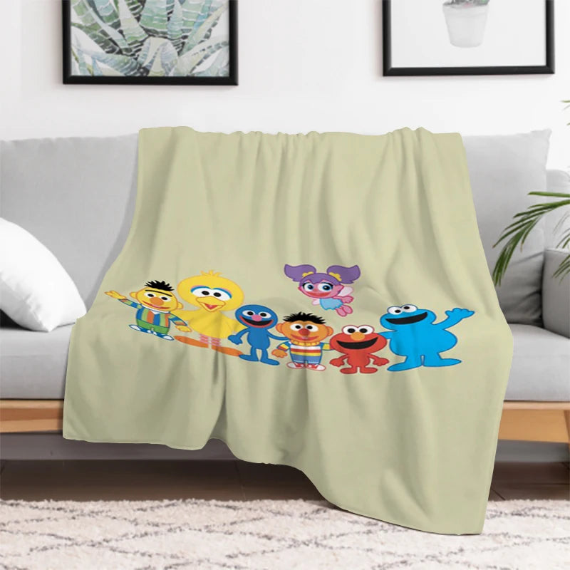 Non-slip backing of Sesame Street kids area rug with Cookie Monster and Elmo