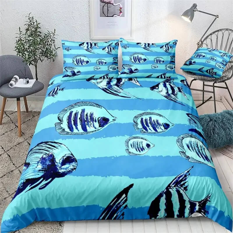 Cute sea animal whale duvet cover for bedroom