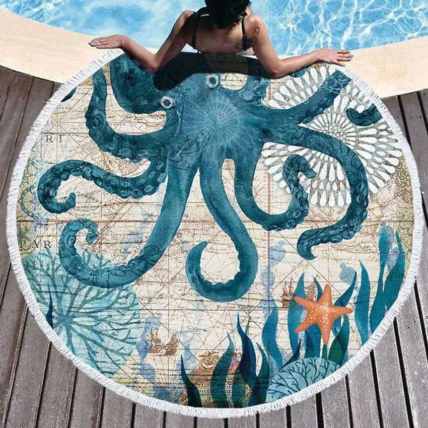 Octopus Round Towel My Store