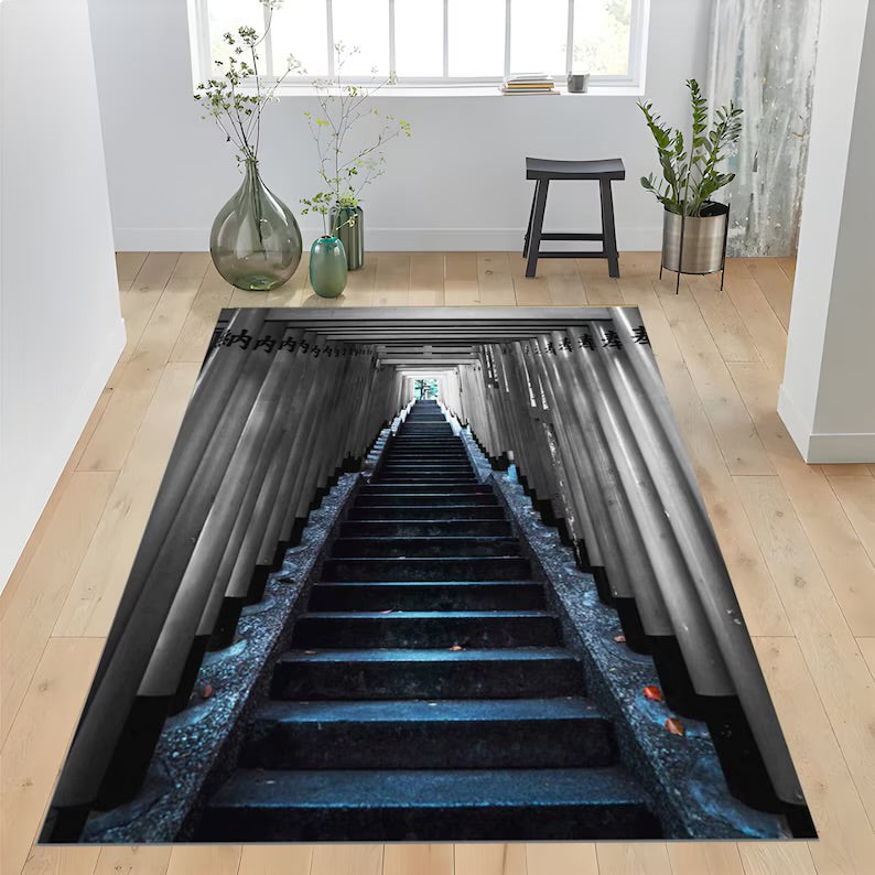 Optical Illusion Rug, Optical Illusion, Vortex Rug, 3D Vortex Illusion Rug, NonSlip Rug, For Living Room, Popular Rug, Themed Rug, 3D Rug Optical stairs