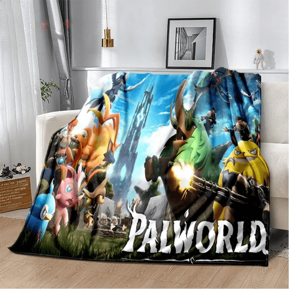 Palworld 3D cartoon blanket soft flannel throw