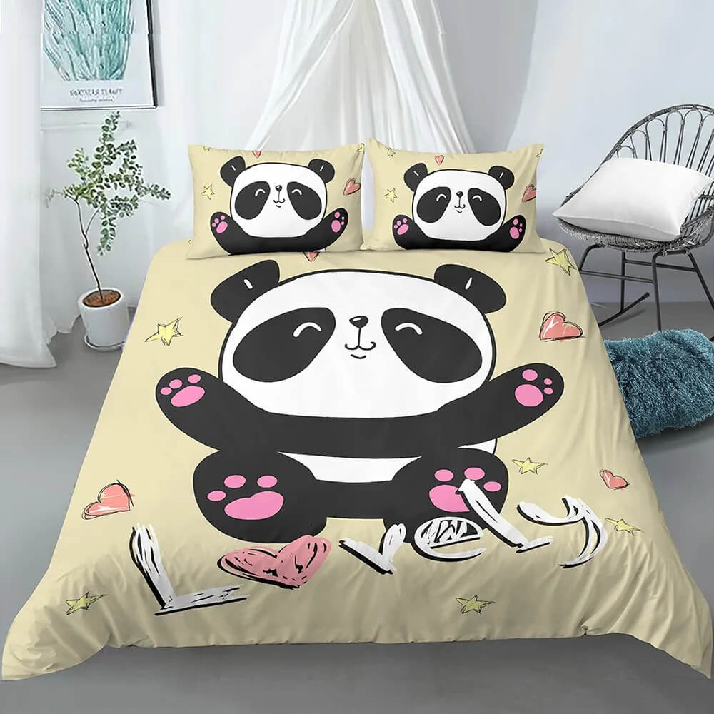 panda themed kids bedding set