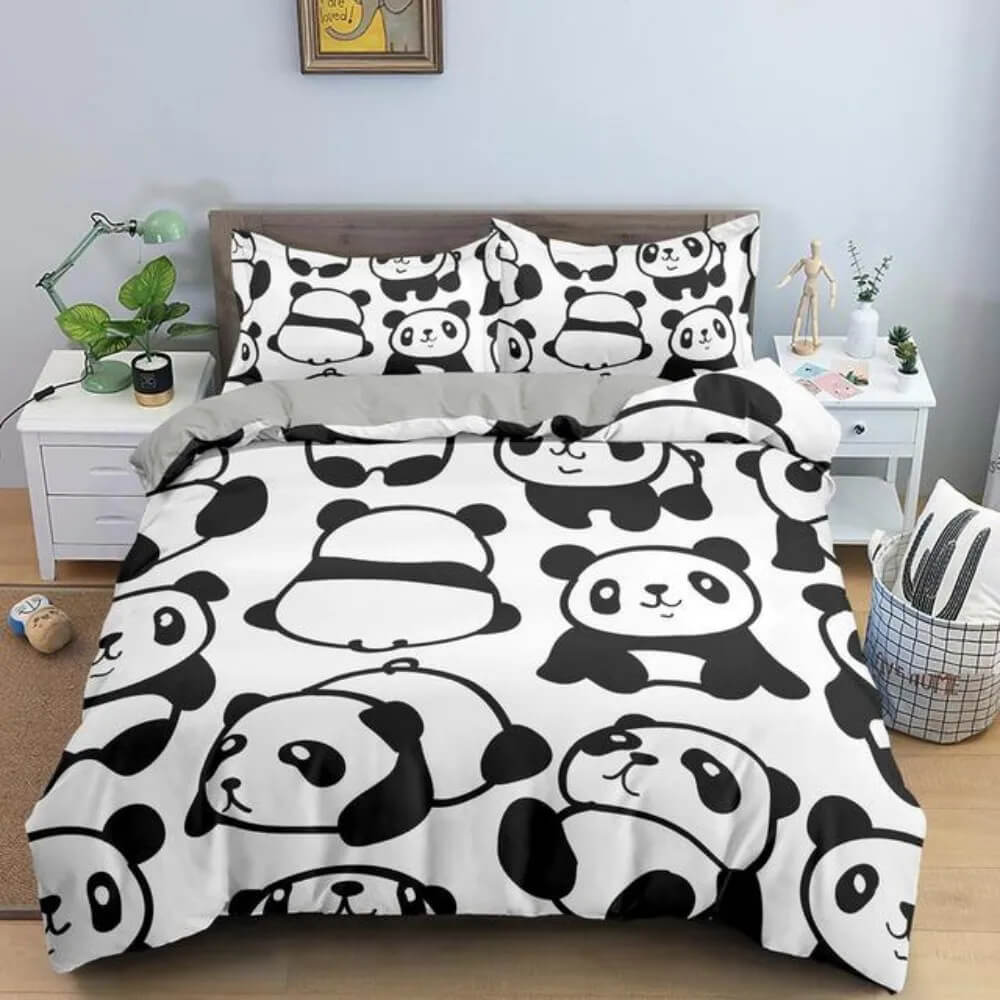 panda animal cartoon bedding set