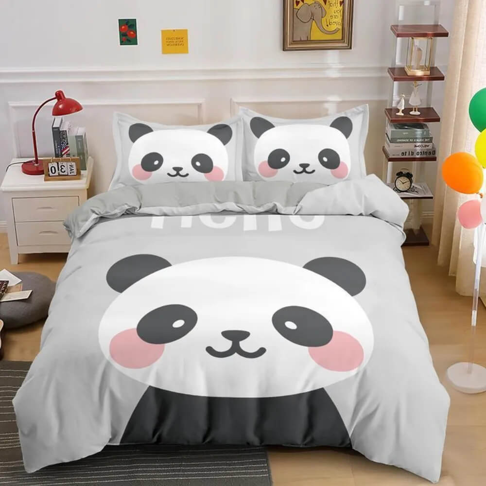 adorable panda bedding set for kids