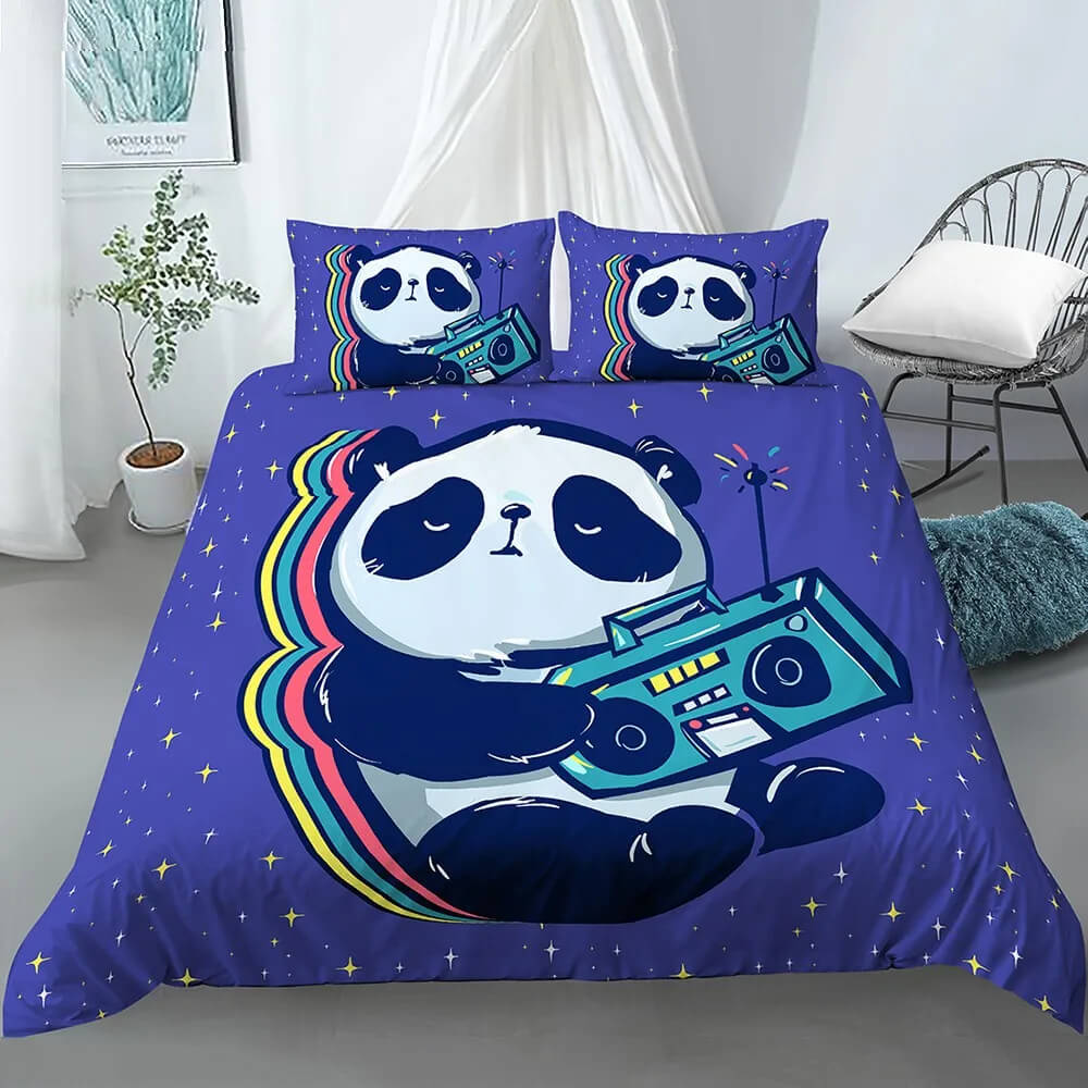 panda cartoon bedding for boys and girls