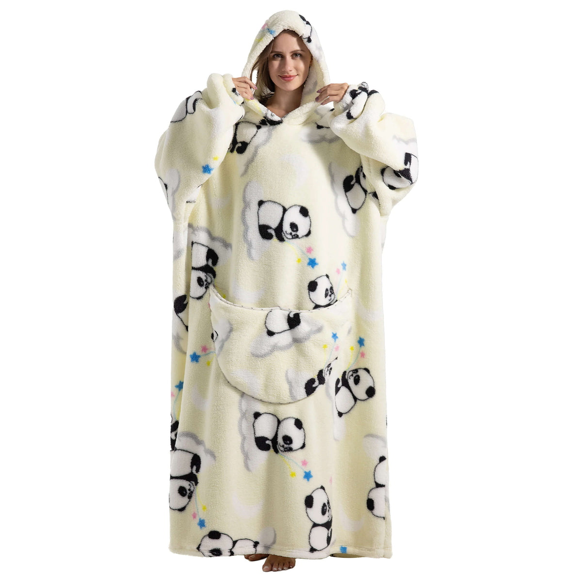 Panda Long Hoodie Blanket