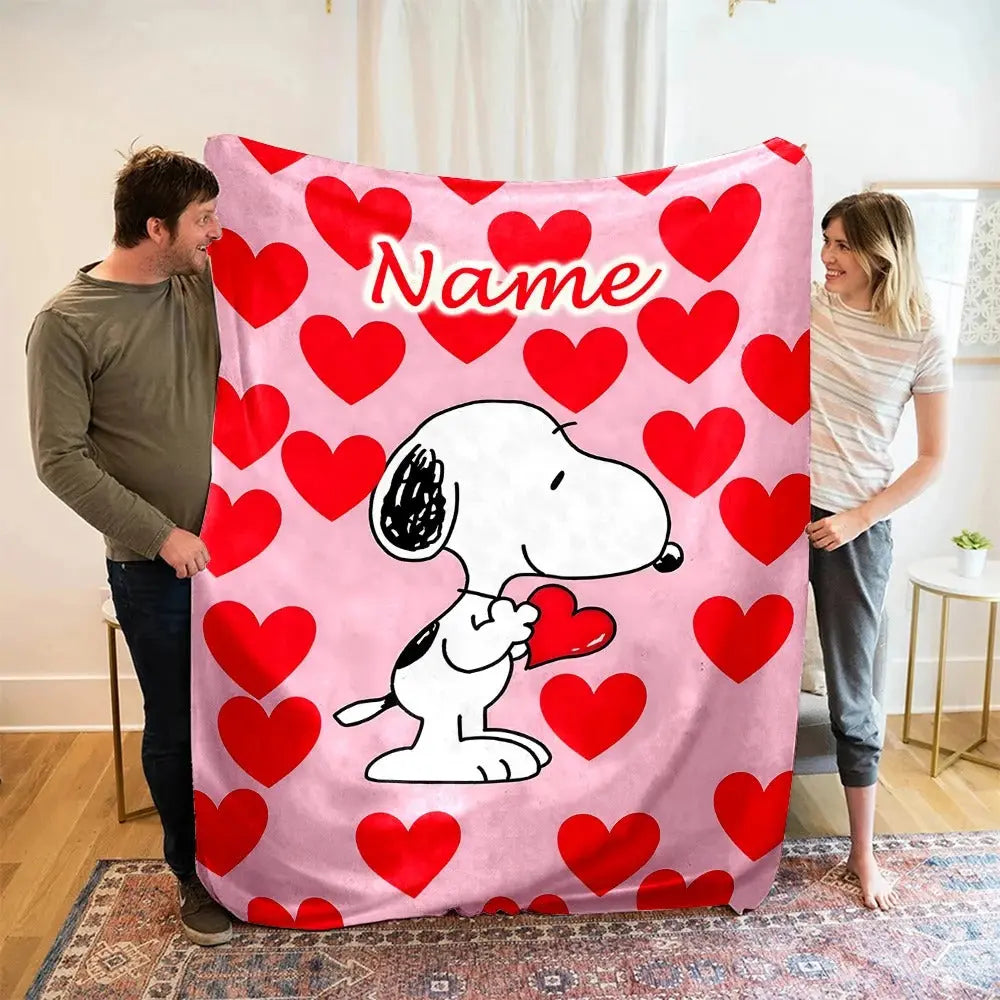 Unique Kids Gift Idea – Snoopy Blanket with Custom Name