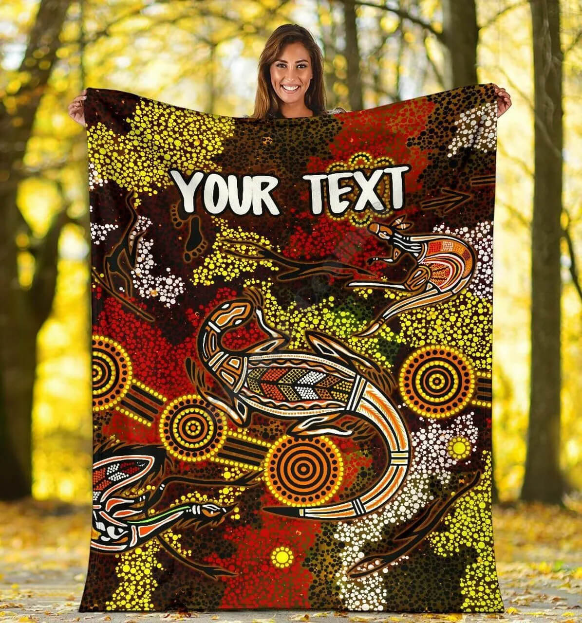 Custom Australia Aboriginal flannel blanket for kids and adults