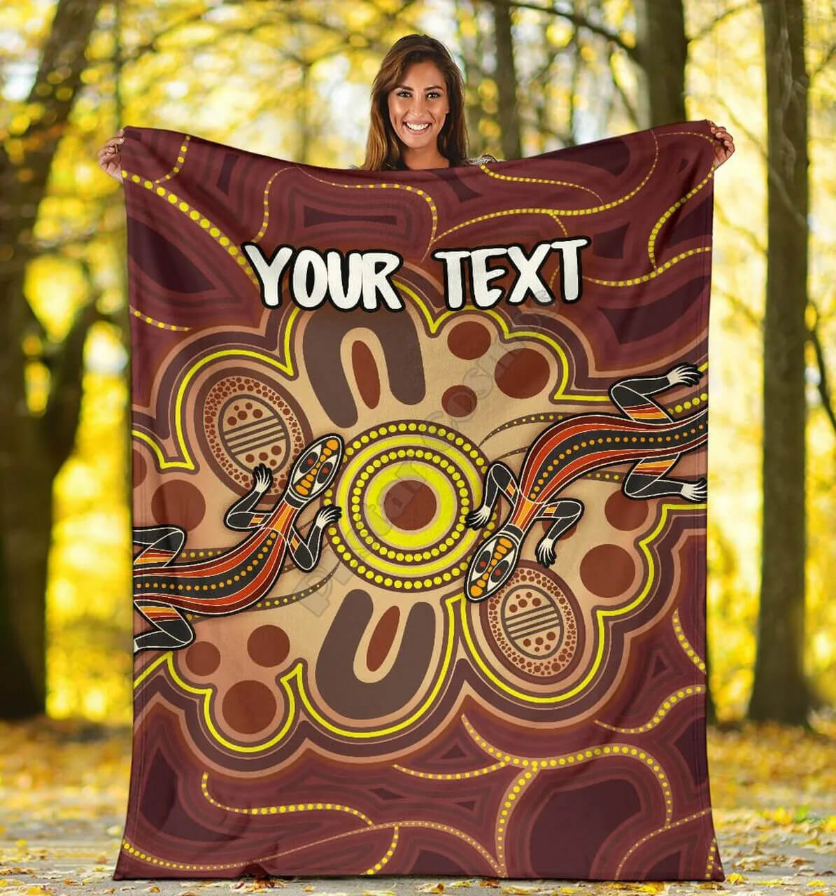 Australian Indigenous art blanket gift for family