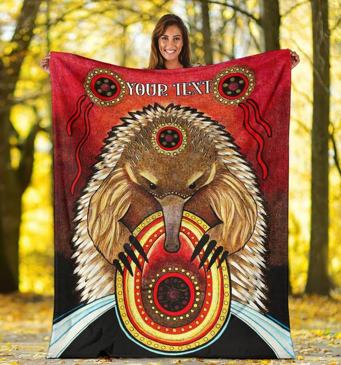 Plush custom Aboriginal art blanket gift idea